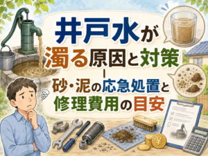 井戸水が濁る原因と対策|砂・泥の応急処置と修理費用の目安